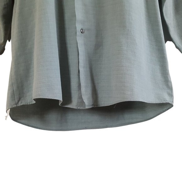 Geoffrey Beene Button Front Shirt Men's M Green Long Sleeve Pocket Wrinkle Free - Picture 3 of 11